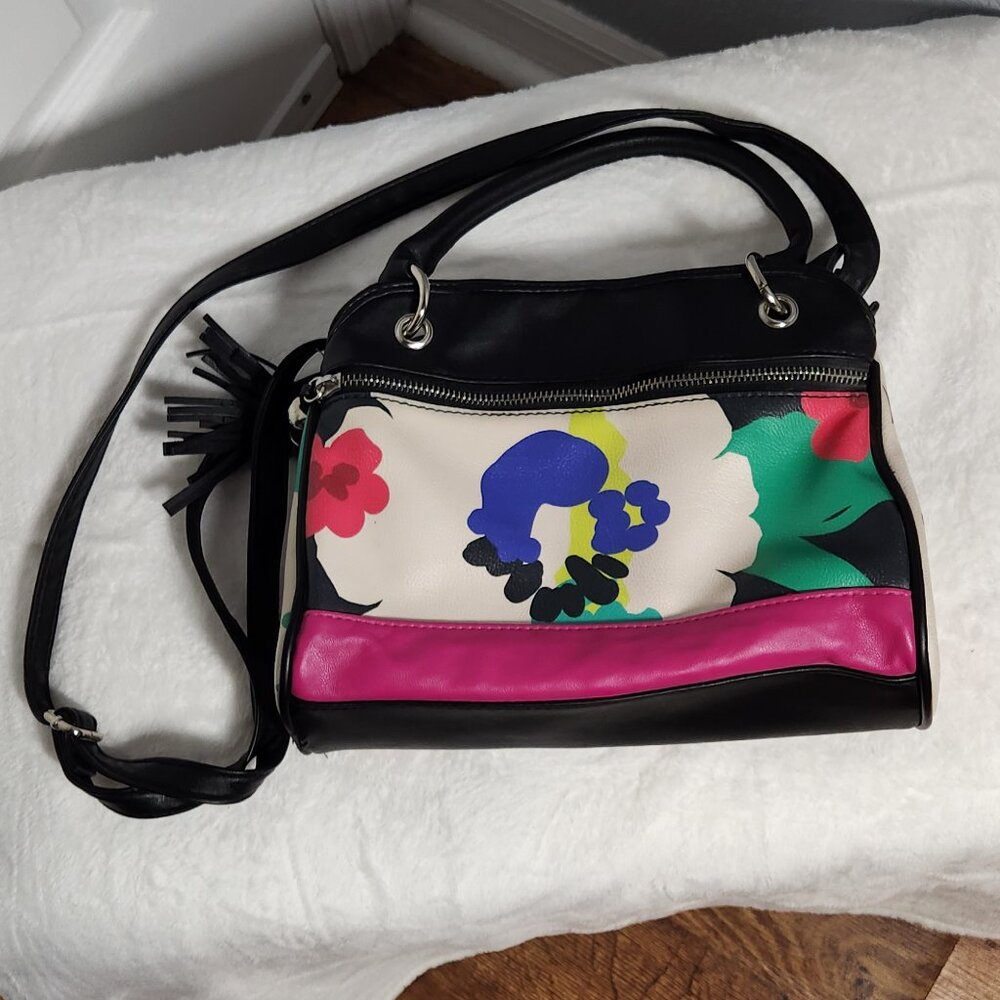 Rosetti Floral Poppin Petals Purse Pink, Green, Blue, Black